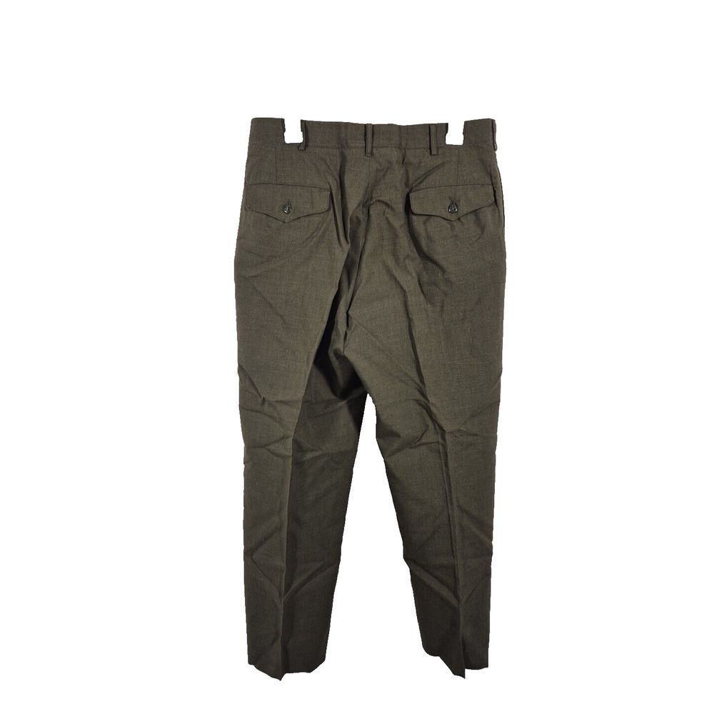 Military Trousers Men 32x28Act (T33 S) Tropical Green‎ Wool Serge Pants VTG - Picture 2 of 3